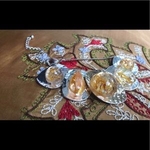 *HANDMADE* Calendula, Moss, & Gem Resin Necklace